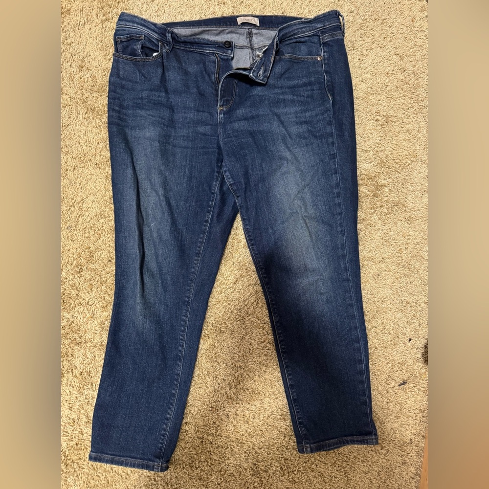 LOFT Dark Blue Straight Leg Jeans